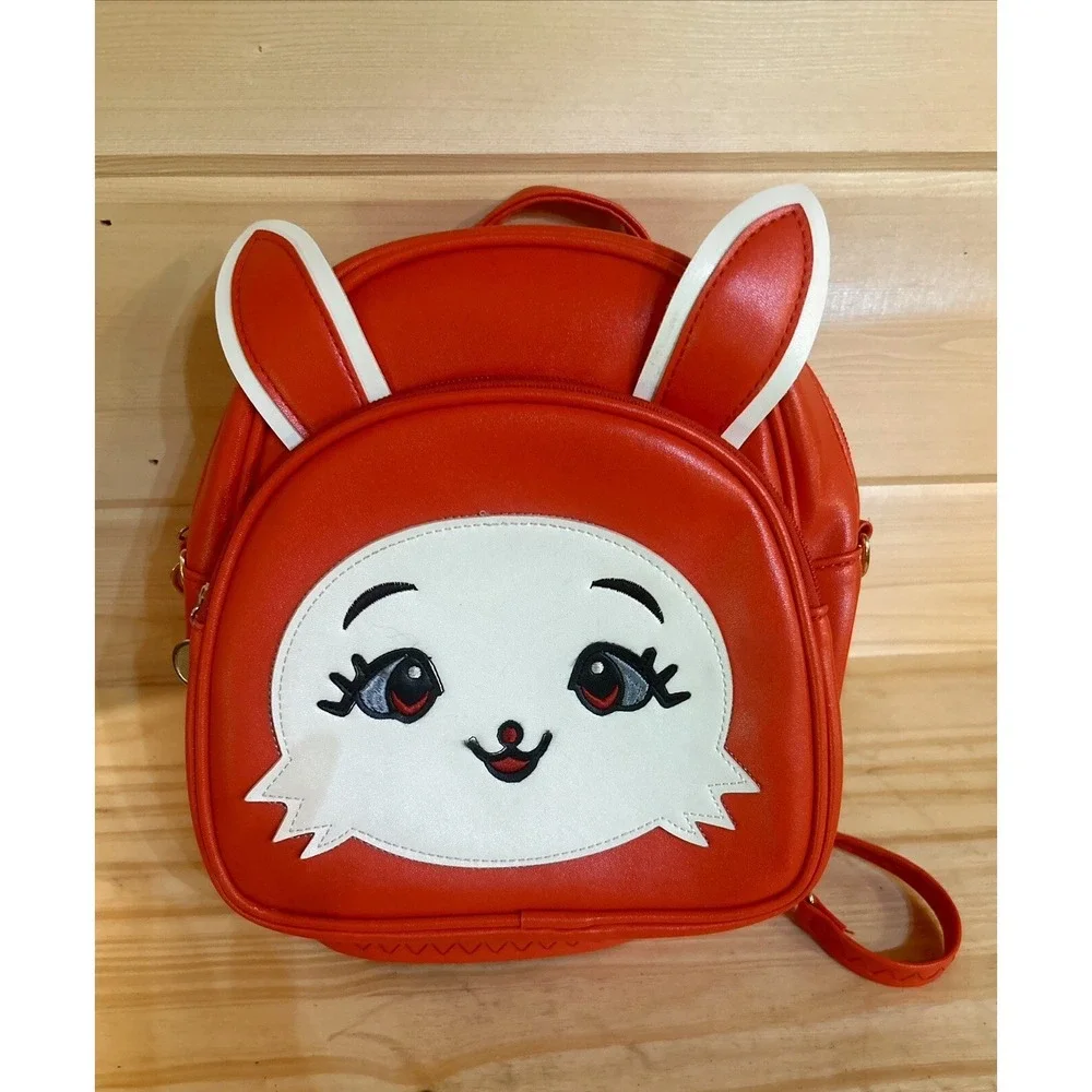 PU Leather Toddler/Preschool Backpack Red Bunny EUC